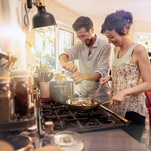 A family cooking together